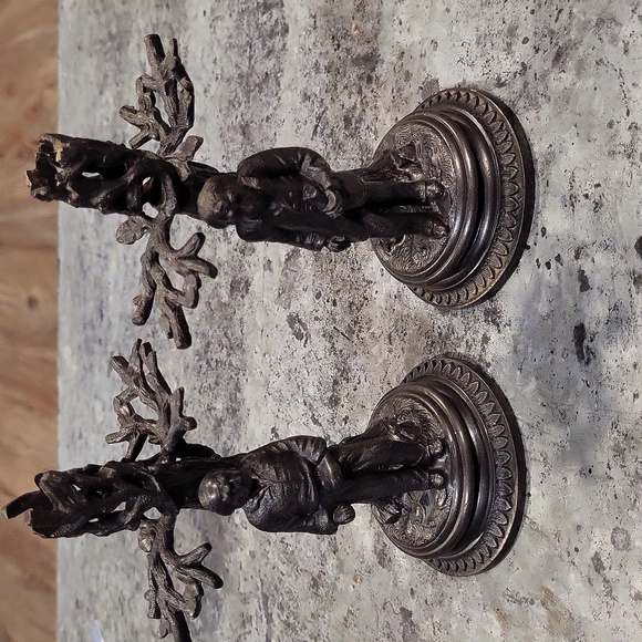 Pair of Antique Silver Plated Candlesticks - Picture 1 of 7